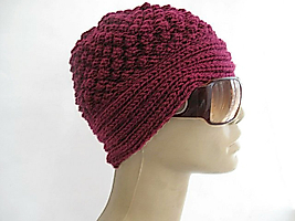 Knitted Claret Color Beanie