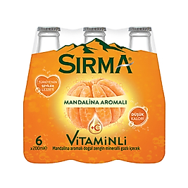 Sırma C+ Mandalina Aromalı Soda 200 ml (6'lı Paket)