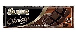 %60 Bitter Baton Çikolata 30gr  (12 Adet)