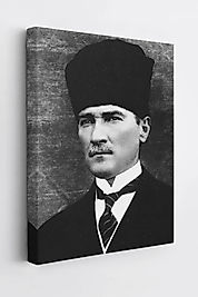 Atatürk Portre Tablosu Mustafa Kemal Atatürk Dikdörtgen Dekoratif Kanvas Tablo 35 x 50 cm