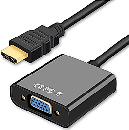 Hq Speed Dijital HDMI to VGA 30cm Görüntü Çevirici Aparat Siyah