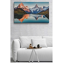 Bachalpsee Gölü ve Isviçre Alpleri Dekoratif Kanvas Duvar Tablosu 35 x 50 cm