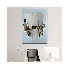 Diş Kliniği, Ağız Bakım Ofisi Dekorasyonu, Diş Hekimi Kanvas Tablo