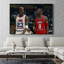 Michael Jordan ve Kobe Bryant Kanvas Tablo