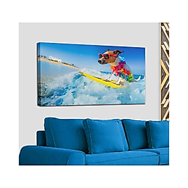 Su Kayağı Yapan Köpek Dekoratif Kanvas Tablo 35 x 50 cm