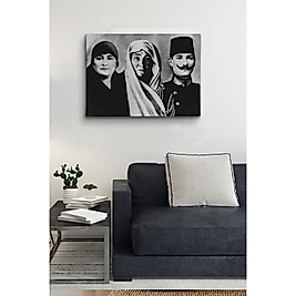 Mustafa Kemal Atatürk Kanvas Aile Tablosu 20 x 30 cm
