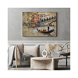Venedik Kanalları Yağlıboya Çalışması Dekoratif Tablo 20 x 30 cm