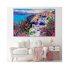 Santorini Yunanistan Güzel Bir Kızın Kavramsal Soyut Resmi 20 x 30 cm
