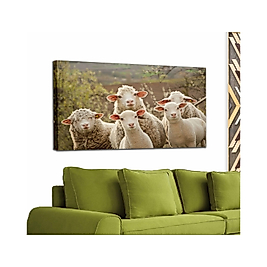 Koyunlar ve Kuzular Dekoratif Kanvas Tablo 95 x 55 cm