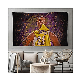 Kobe Bryant Los Angeles Lakers Kanvas Duvar Örtüsü-Halısı / Black MAMBA