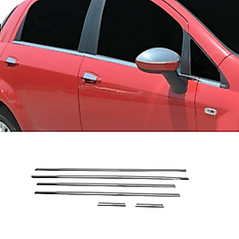 Fiat Punto Krom Cam Çıtası (6Parça) 2006 ve Üzeri Paslanmaz Çelik