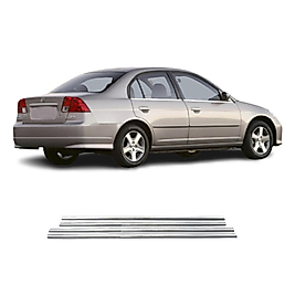 Honda Civic Krom Cam Çıtası (4Parça) 2002-2006 Arası Paslanmaz Çelik