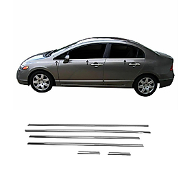 Honda Civic Krom Cam Çıtası (6Parça) 2006-2011 Arası Paslanmaz Çelik