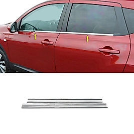 Nissan Qashqai Krom Cam Çıtası (4Parça) 2010-2013 Arası Paslanmaz Çelik