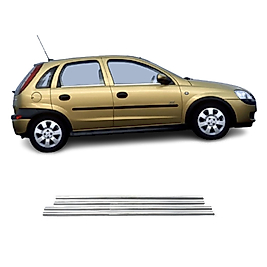 Opel Corsa C Krom Cam Çıtası (4Parça) 2000-2006 Arası Paslanmaz Çelik