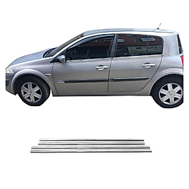 Renault Megane 2 HB Krom Cam Çıtası (4Parça) 2004-2010 Arası Paslanmaz Çelik