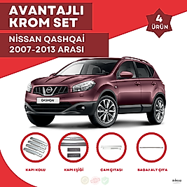 Nissan Qashqai Avantajlı Krom Set 2007-2013 Arası -4Ürün- Paslanmaz Çelik