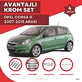 Opel Corsa D Avantajlı Krom Set 2007-2015 Arası -4Ürün- Paslanmaz Çelik