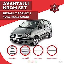 Renault Scenic 1 Avantajlı Krom Set 1996-2003 Arası -4Ürün- Paslanmaz Çelik