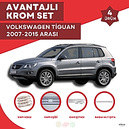 Volkswagen Tiguan Avantajlı Krom Set 2007-2015 Arası -4Ürün- Paslanmaz Çelik
