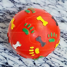 Pati ve Kemik Desenli Sesli Köpek Oyun Topu (7 cm)