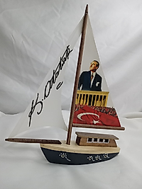 Atatürk Yelken Baskılı Yat Modeli – Gemi Tekne Maketi