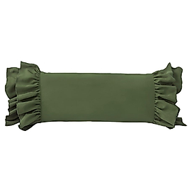 Fırfırlı Yeşil Uzun 40x100 Kırlent Yastık (İÇİ DOLGULU)