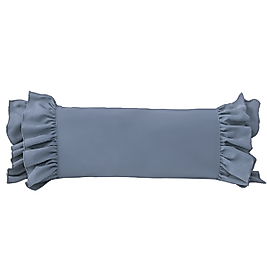 Fırfırlı Mavi Uzun 40x100 Kırlent Yastık (İÇİ DOLGULU)