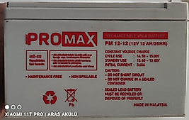 Promax 12-12 yüksek kapasiteli akü