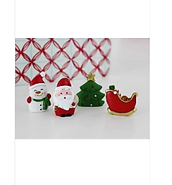 Himi Teraryum Objeleri Noel 4 adet Saksı Süsü Teraryum Obje Minyatür Obje Teraryum Malzemeleri