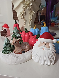 Himi Teraryum Objeleri Geyik, Ağaçlar ve Noel Dede Teraryum Obje Minyatür Obje Teraryum Malzemeleri