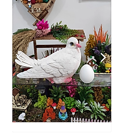 Himi Teraryum Objeleri Güvercin Dekoratif Biblo Gerçek Güvercin Boyutunda Bahçe Güvercini Posta Güvercini Beyaz Güvercin