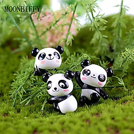 Himi Teraryum Objeleri 3'lü Panda Teraryum Obje Minyatür Obje Teraryum Aksesuar Teraryum Süsü