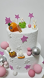 Himi Pasta Süsleri Sevimli Tavşanlar Maket Kürdanlı Cupcake Pasta Süsleri 7 Parça Doğum Günü Süsleri Pasta Kürdanı
