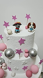 Himi Pasta Süsleri Sevimli Köpekler Maket Kürdanlı Cupcake Pasta Süsleri 2 Parça Doğum Günü Süsleri Pasta Kürdanı