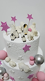 Himi Pasta Süsleri Kutup Ayıları ve Penguenler Maket Kürdanlı Cupcake Pasta Süsleri 14 Parça Doğum Günü Süsleri Pasta Kürdanı