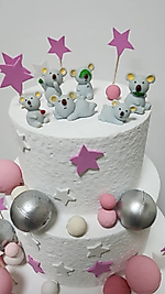 Himi Pasta Süsleri Sevimli Koala 6 Parça Maket Kürdanlı Cupcake Pasta Süsleri Doğum Günü Süsleri Pasta Kürdanı