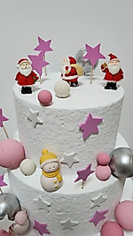 Himi Pasta Süsleri Noel Kış Temalı Maket Kürdanlı Cupcake Pasta Süsleri 4 Parça Doğum Günü Süsleri Pasta Kürdanı