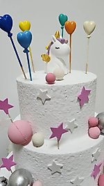 Himi Pasta Süsleri Unicorn ve Balon 7 Parça Maket Kürdanlı Cupcake Pasta Süsleri Doğum Günü Süsleri Pasta Kürdanı Kürdan Süsü