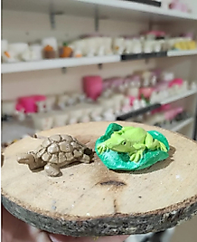 Himi Pasta Süsleri Kurbağa ve Kaplumbağa Minyatür Figür Karakter Oyuncakları Evcilik Oyuncakları Küçük Minik Oyuncaklar