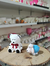 Himi Pasta Süsleri Ayıcık ve Minik Kuzu Minyatür Figür Karakter Oyuncakları Evcilik Oyuncakları Küçük Minik Oyuncaklar