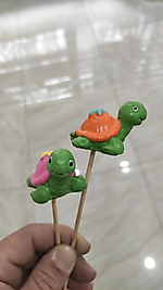 Himi Pasta Süsleri 2'li Kaplumbağa Minyatür Figür Karakter Oyuncakları Evcilik Oyuncakları Küçük Minik Oyuncaklar