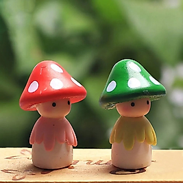Himi Pasta Süsleri 2'li Mantar Şapkalı Çocuk Minyatür Figür Karakter Oyuncakları Evcilik Oyuncakları Küçük Minik Oyuncaklar
