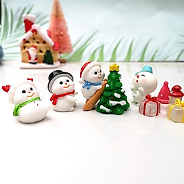 Himi Pasta Süsleri Kardan Adamlar 8 Parça Minyatür Figür Karakter Oyuncakları Evcilik Oyuncakları Küçük Minik Oyuncaklar