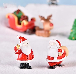 Himi Pasta Süsleri 2 Adet Noel Baba 5 Parça Minyatür Figür Karakter Oyuncakları Evcilik Oyuncakları Küçük Minik Oyuncaklar