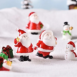 Himi Pasta Süsleri 2 Adet Noel Baba 5 Parça Minyatür Figür Karakter Oyuncakları Evcilik Oyuncakları Küçük Minik Oyuncaklar