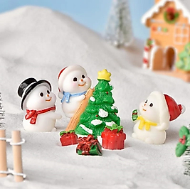 Himi Pasta Süsleri Kardan Adamlar 7 Parça Minyatür Figür Karakter Oyuncakları Evcilik Oyuncakları Küçük Minik Oyuncaklar