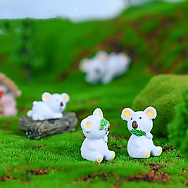 Himi Pasta Süsleri 2'li Koala Minyatür Figür Karakter Oyuncakları Evcilik Oyuncakları Küçük Minik Oyuncaklar