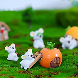 Himi Pasta Süsleri Koala Set 7 Parça Minyatür Figür Karakter Oyuncakları Evcilik Oyuncakları Küçük Minik Oyuncaklar