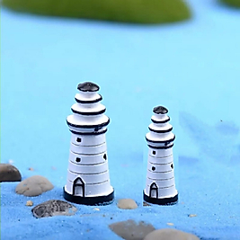 Himi Pasta Süsleri 2'li Deniz Feneri Minyatür Figür Karakter Oyuncakları Evcilik Oyuncakları Küçük Minik Oyuncaklar
